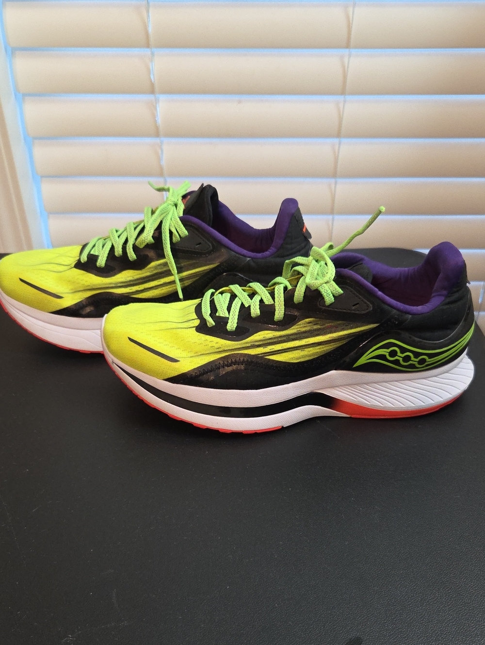 Saucony Neon Yellow Black Purple Women's Running Shoes